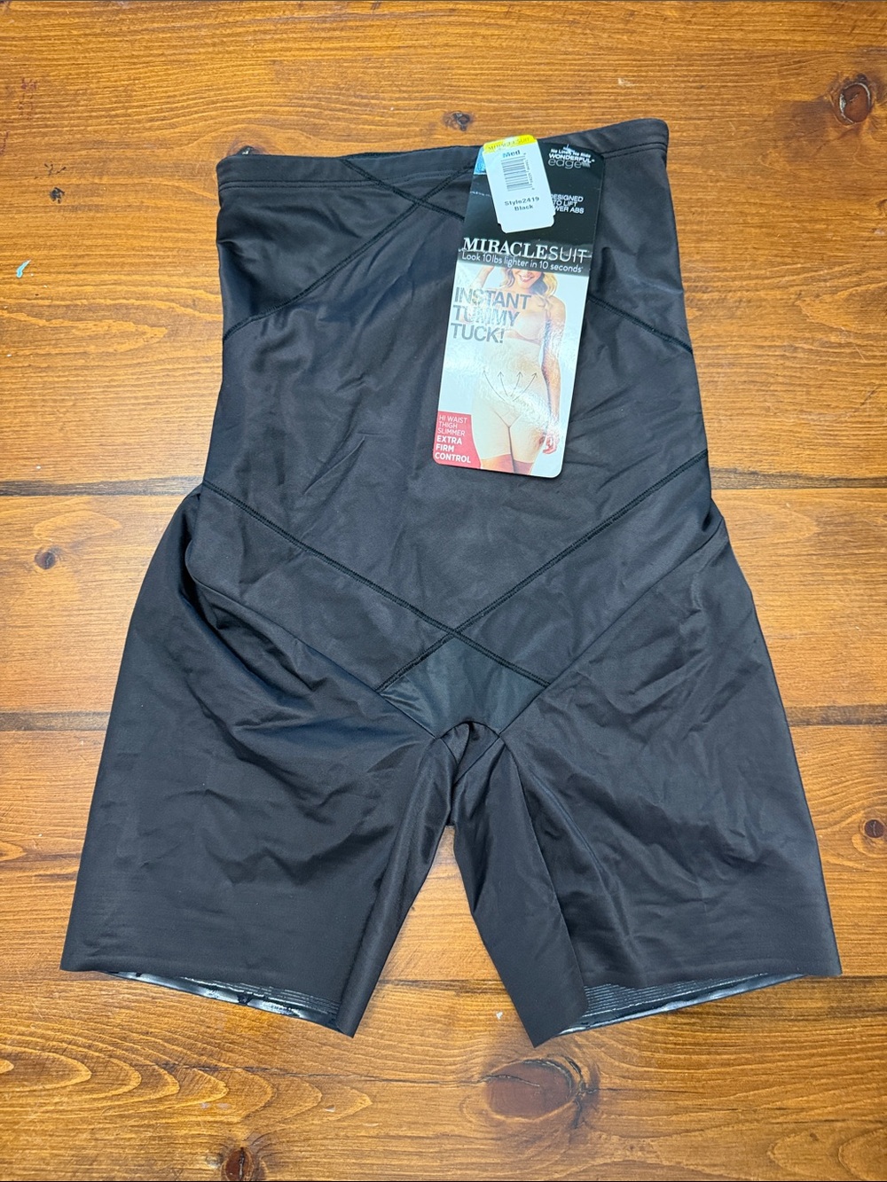 Miraclesuit Black Instant Tummy Tuck High-Waist Shaping Shorts
